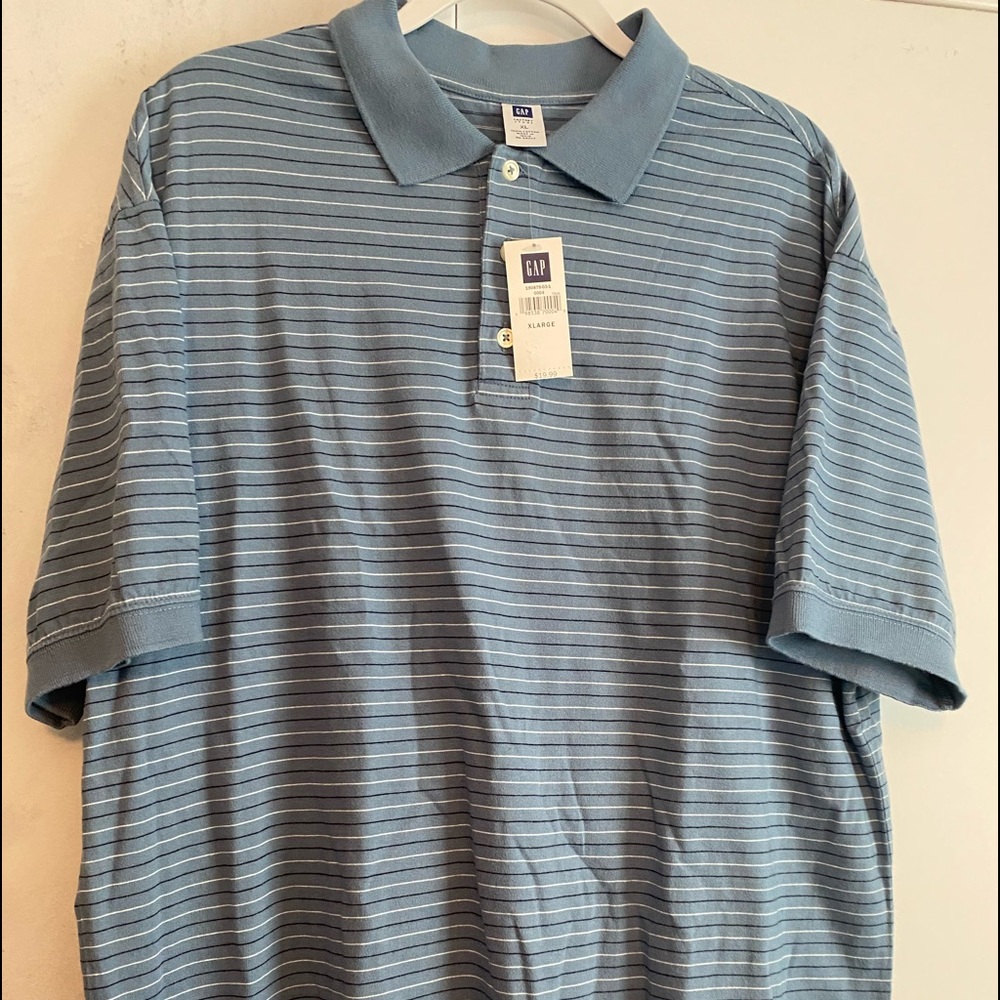 New Gap factory store Mens 3 button polo with stripes (xl)